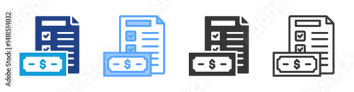 Tax Payments icon set multiple style collection