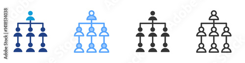 Organizational Structures icon set multiple style collection
