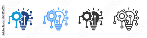 Innovation icon set multiple style collection