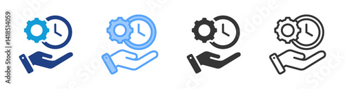 Time Management icon set multiple style collection