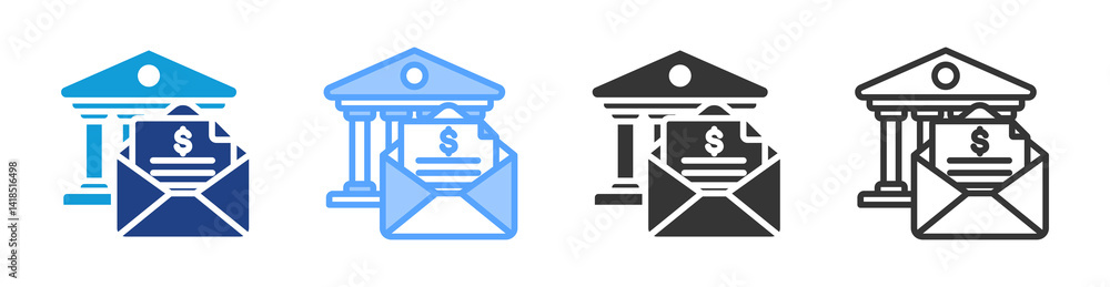 Letter Of Credit icon set multiple style collection Letter Of Credit icon set multiple style collection
