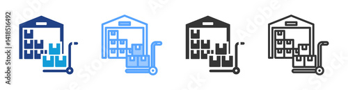 Warehousing icon set multiple style collection