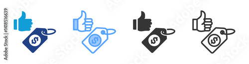 Best Price icon set multiple style collection
