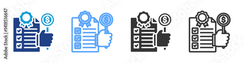 Bid Bonds icon set multiple style collection