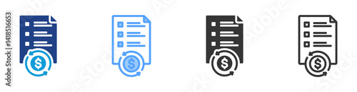 Total Cost icon set multiple style collection