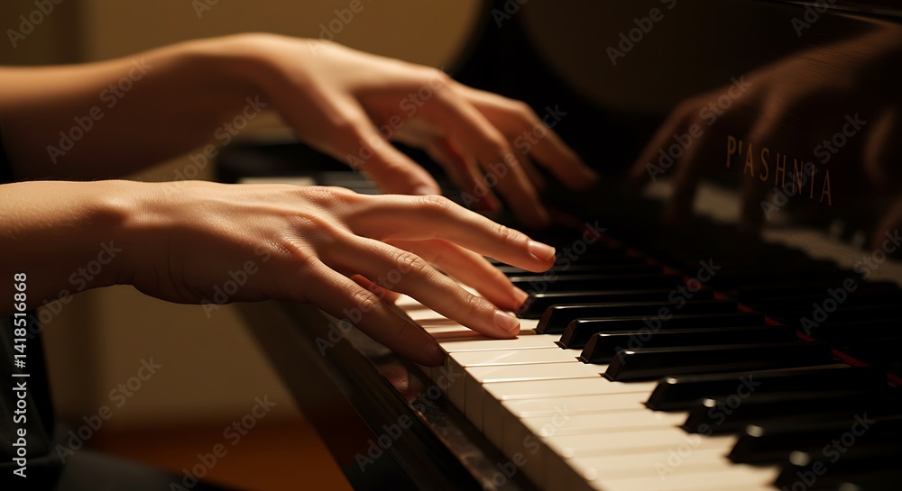 Close-Up of Piano Playing Close-Up of Piano Playing