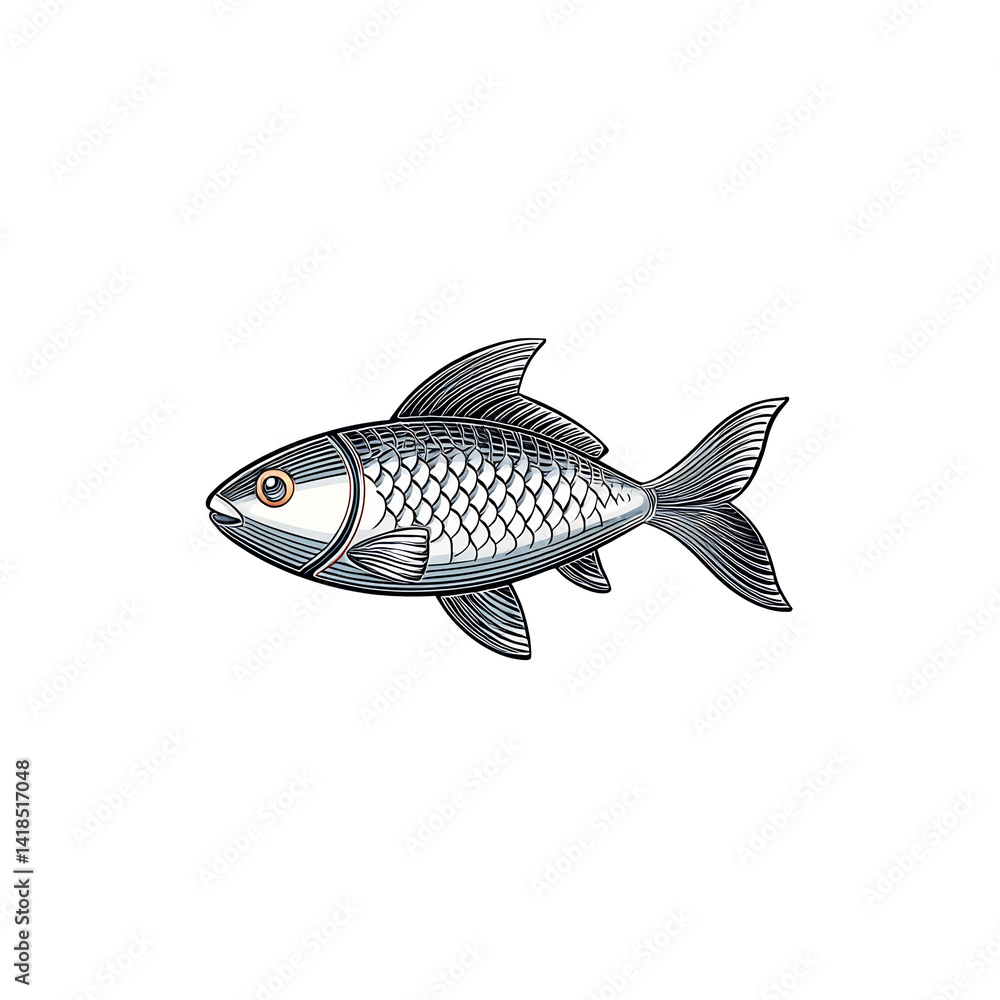 Obraz premium silver fish emoji