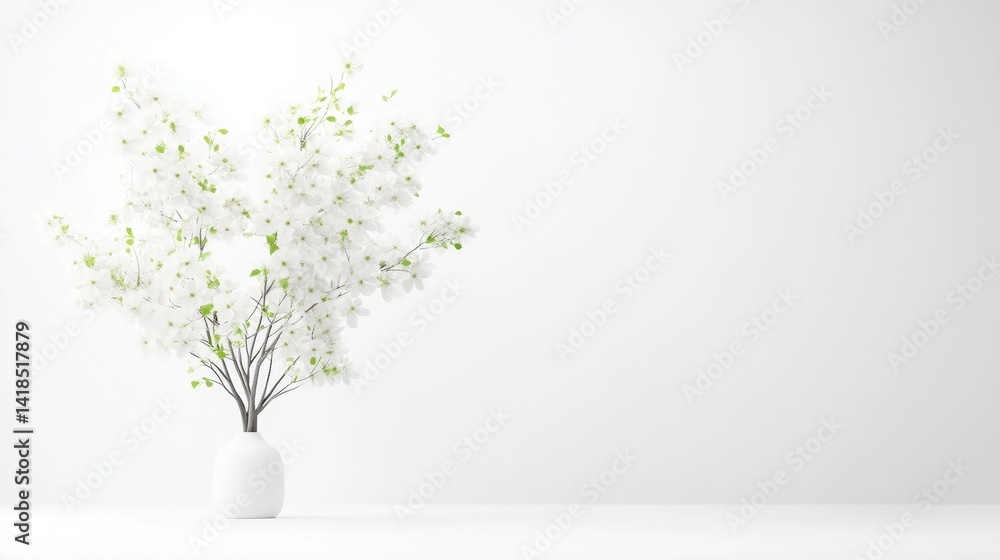 Obraz premium White blossoms in minimalist vase