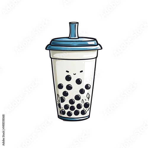 Wallpaper Mural stylish boba tea cup with pearls Torontodigital.ca