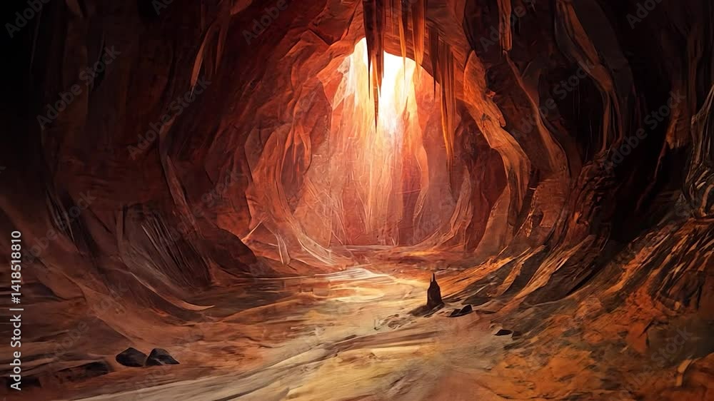 Sunlit Cave Passageway Sunlit Cave Passageway