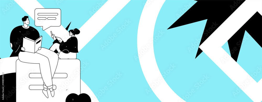 Virtual characters social communication concept business flat vector hand drawn illustration
Virtual characters social communication concept business flat vector hand drawn illustration