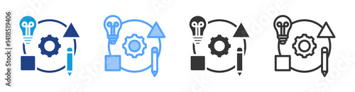 Types And Methods icon set multiple style collection