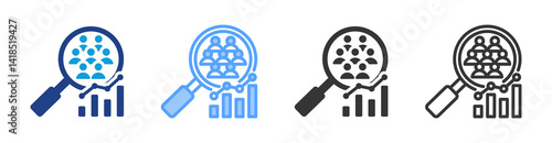 Quantitative Population icon set multiple style collection