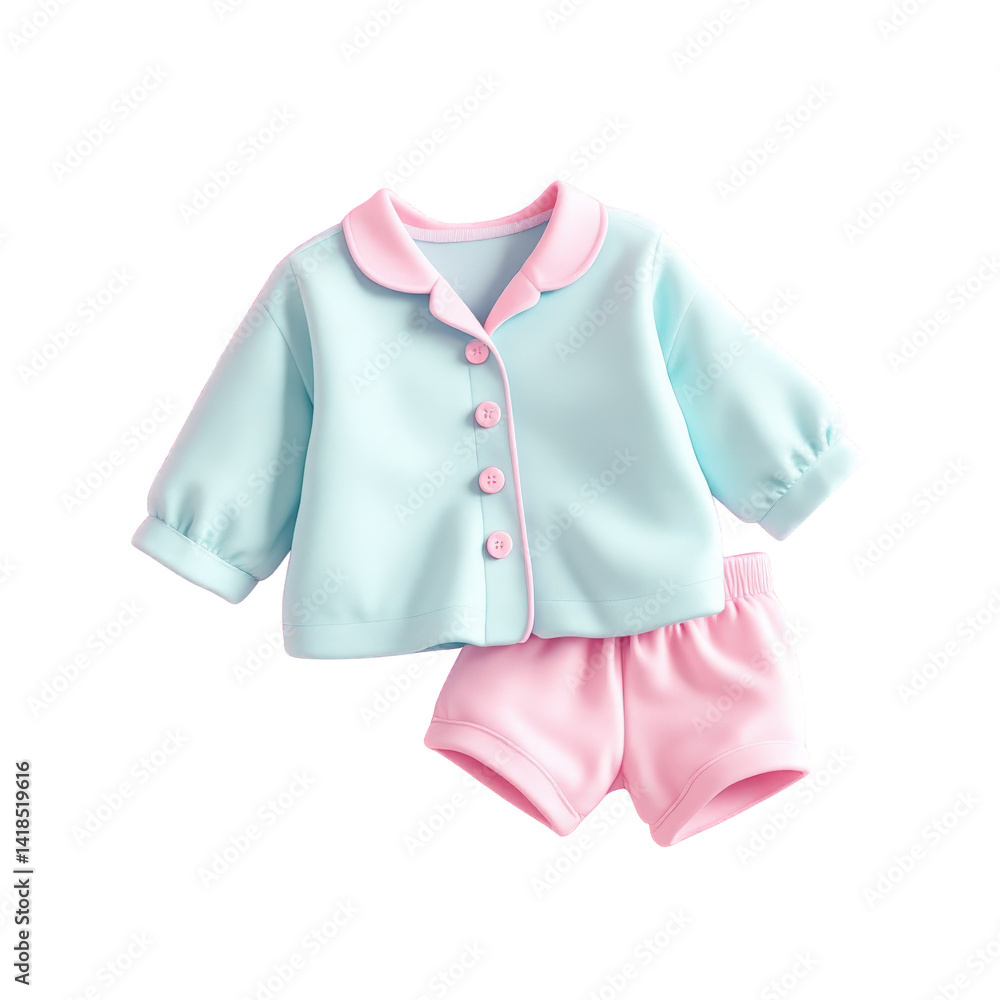 Obraz premium Dreamy baby pajama set in pastel shades, perfect for bedtime and sweet dreams