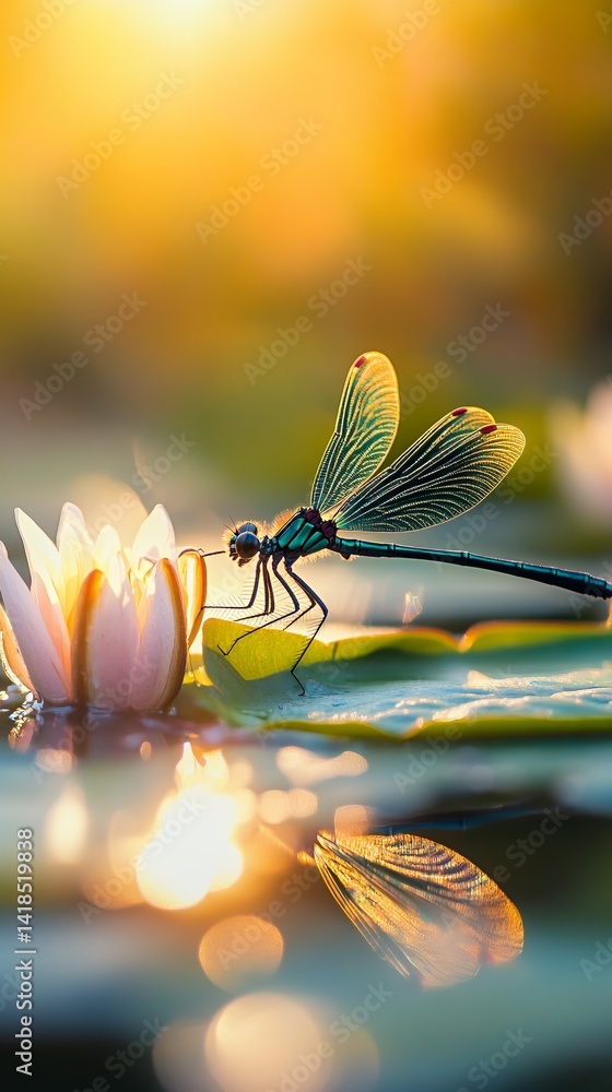Vibrant natural landscape with water and light reflections creating a serene atmosphere Vibrant natural landscape with water and light reflections creating a serene atmosphere