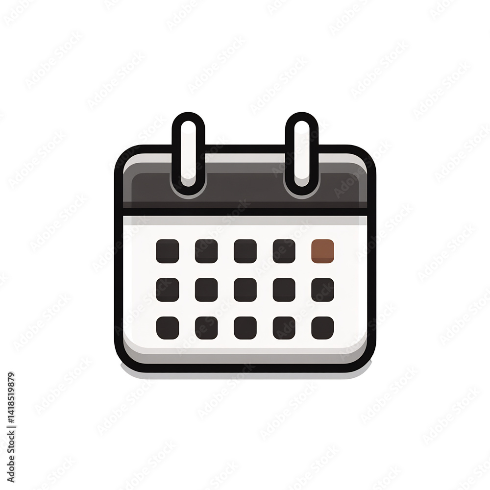 White calendar emoji with dark outline White calendar emoji with dark outline