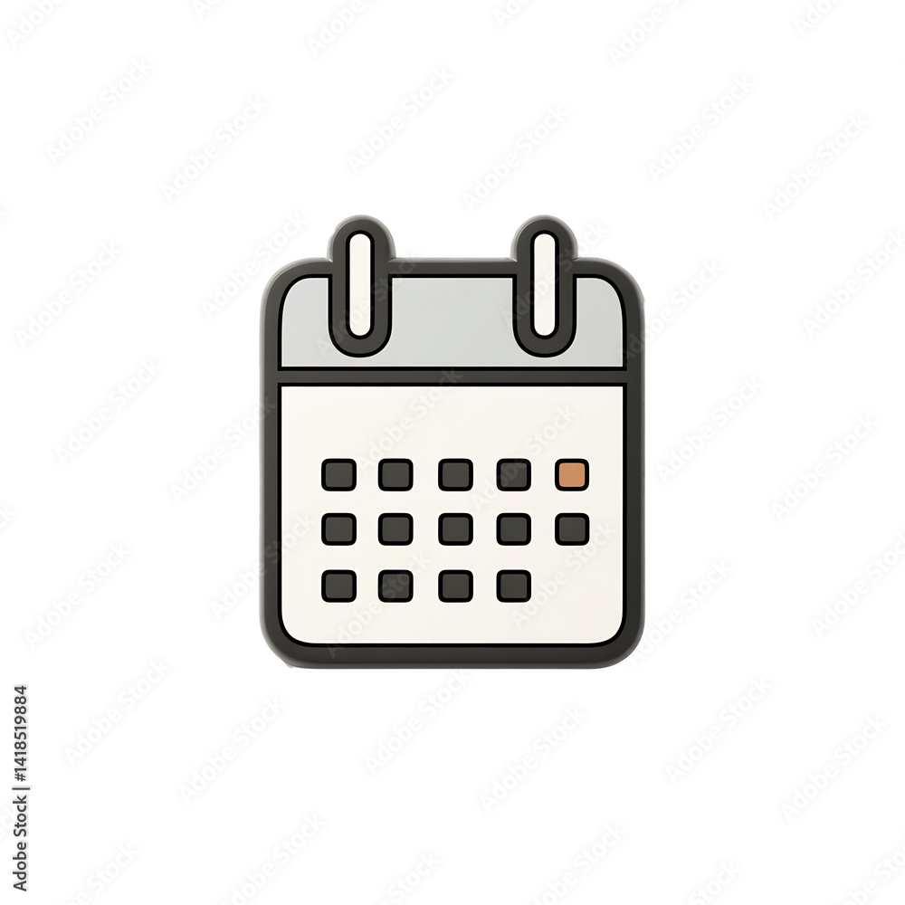 White calendar emoji with dark outline White calendar emoji with dark outline