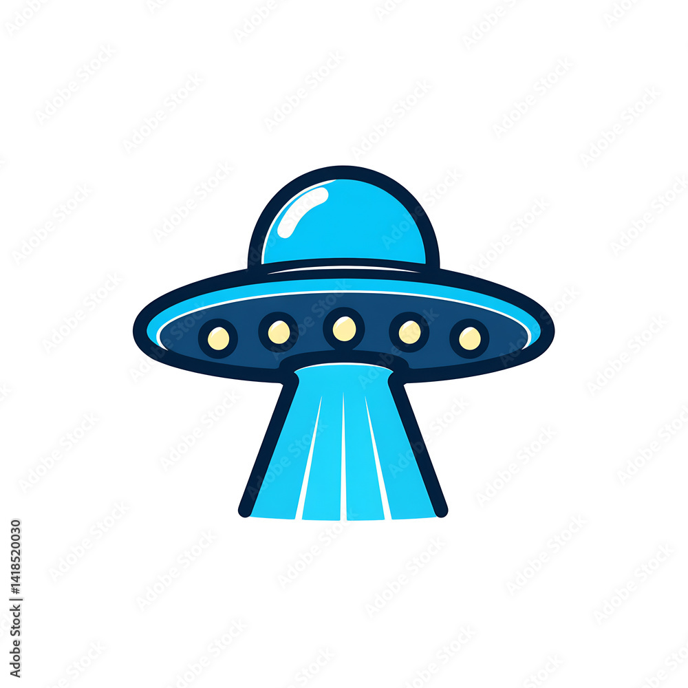Blue UFO beaming light emoji Blue UFO beaming light emoji