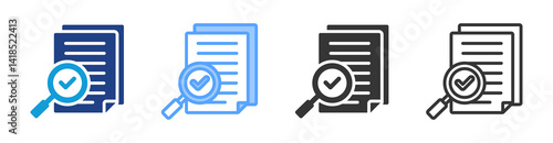 Check Data Files icon set multiple style collection