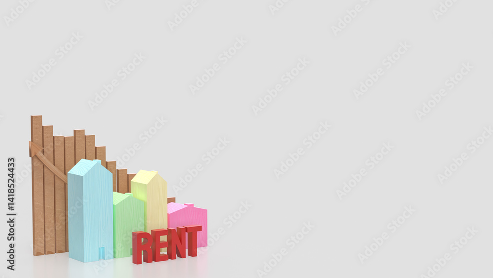 Fototapeta premium The House wood for property or Building concept 3d Rendering.