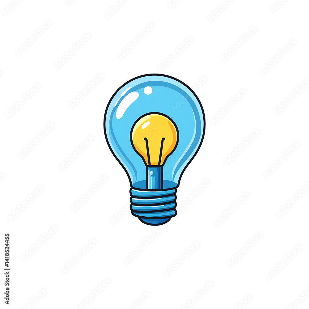 Blue light bulb with a spark emoji Blue light bulb with a spark emoji