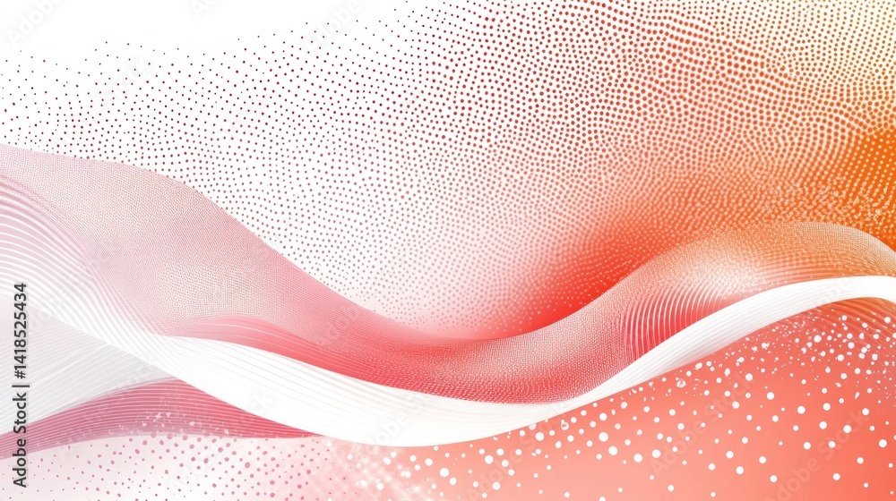 Obraz premium Abstract smooth flowing lines in soft orange and white hues.