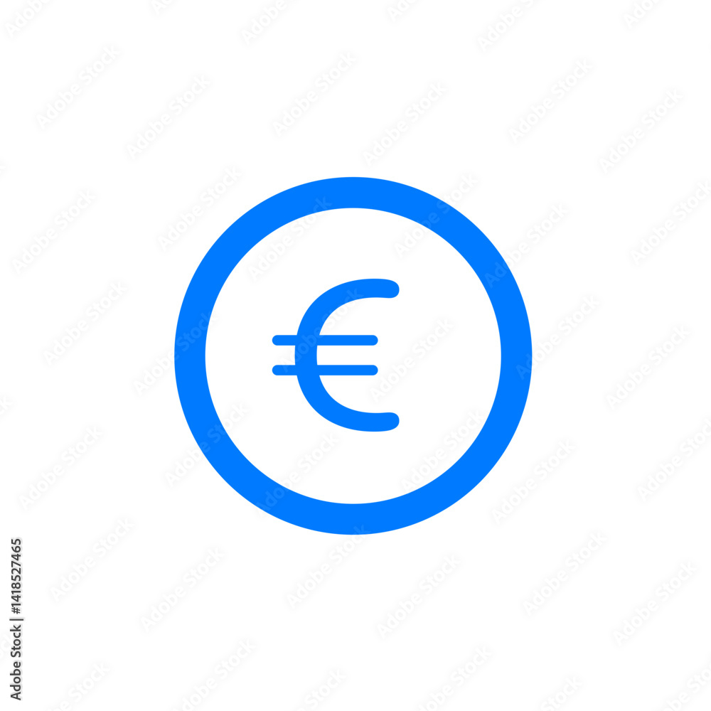 Outlined Circle Euro Icon Outlined Circle Euro Icon