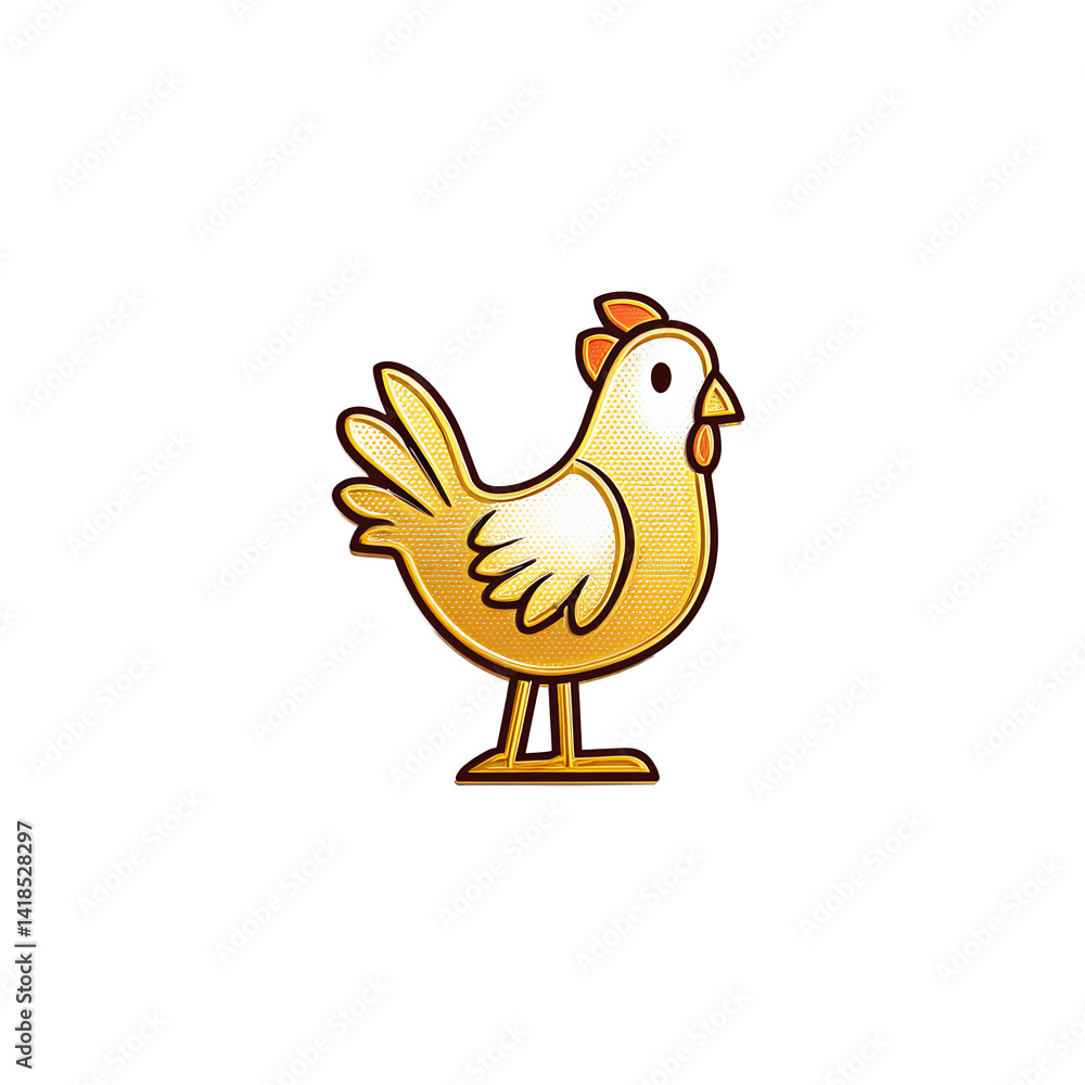 Fototapeta premium Gold roasted chicken emoji
