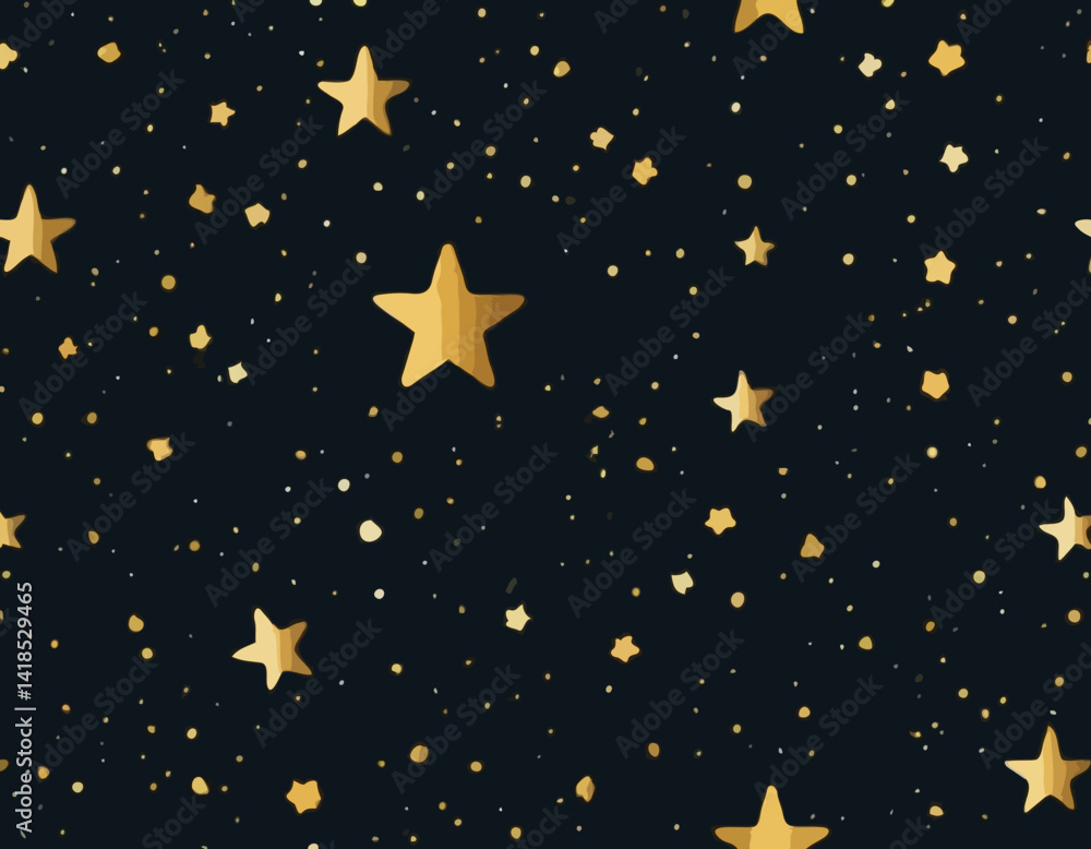 Gold Glowing Sparkling Rain. Falling Meteorite Star Gold Glowing Sparkling Rain. Falling Meteorite Star