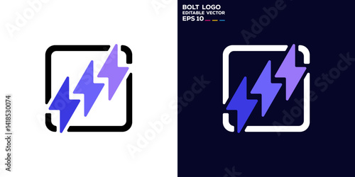 Lightning logo. Electricity, power, shock. Vector icon symbol design template EPS 10.