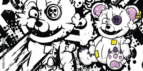 Abstract background with polar bear teddy object