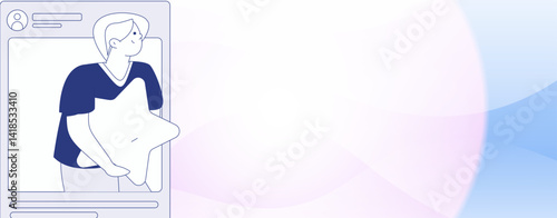 Virtual characters social communication concept business flat vector hand drawn illustration
