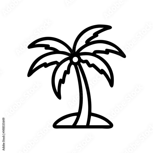 Tropical Palm Tree Beachfront Minimalist Art Concept in Nature's Paradise