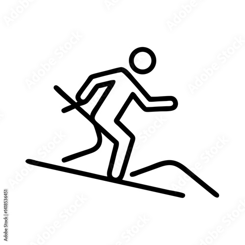 Snowboarder Icon Performing Tricks on Mountain Slopes Winter Sport Outdoor Adventure Action View