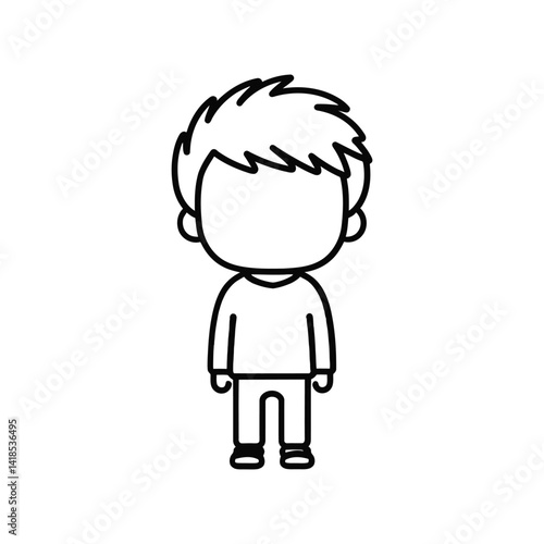 little boy thinking