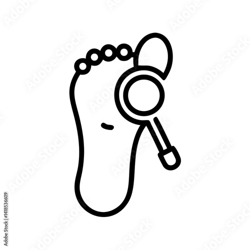 Investigating Footprints Icon of Mystery Outdoor Scene Minimalist Art Close-Up View