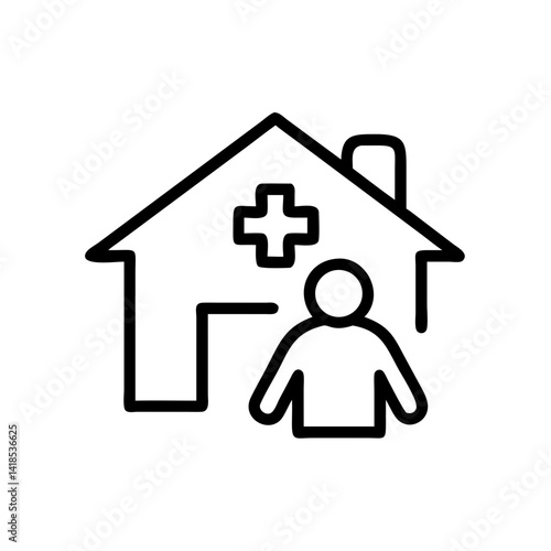 Healthcare Icon Patient Consultation at Home Digital Illustration Modern Design Perspective