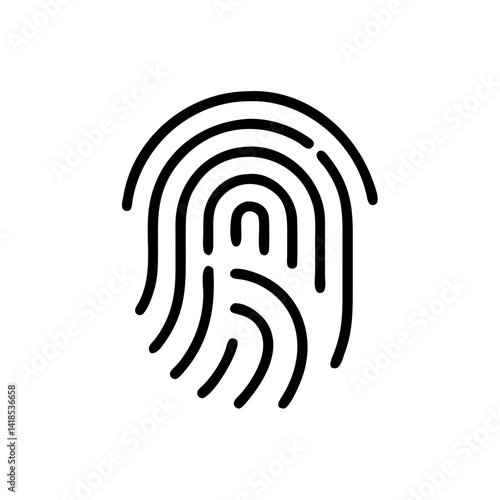 Iconic Fingerprint Recognition Technology Cybersecurity Innovation Digital Safety Modern Aesthetics