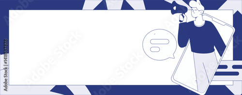 Virtual characters social communication concept business flat vector hand drawn illustration
