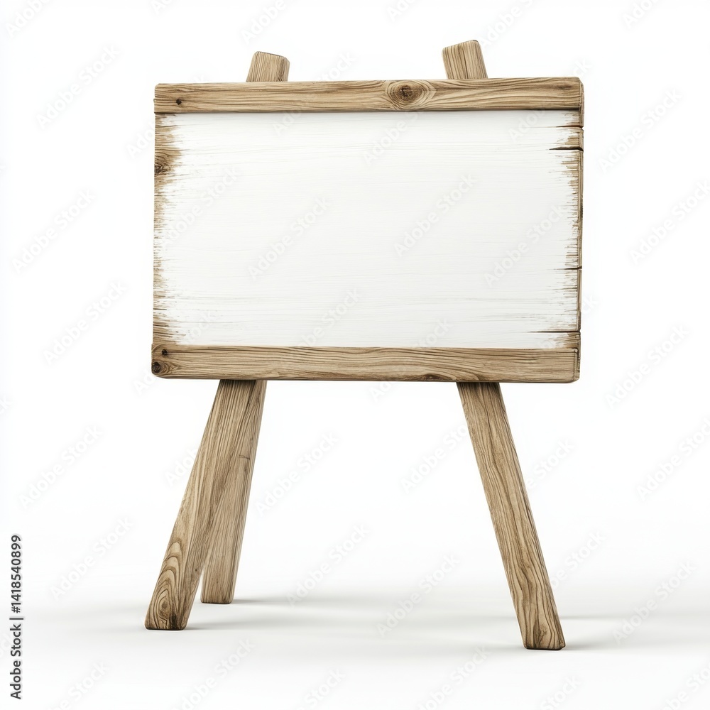 Fototapeta premium Blank Wooden Easel with White Surface for Creative Presentations