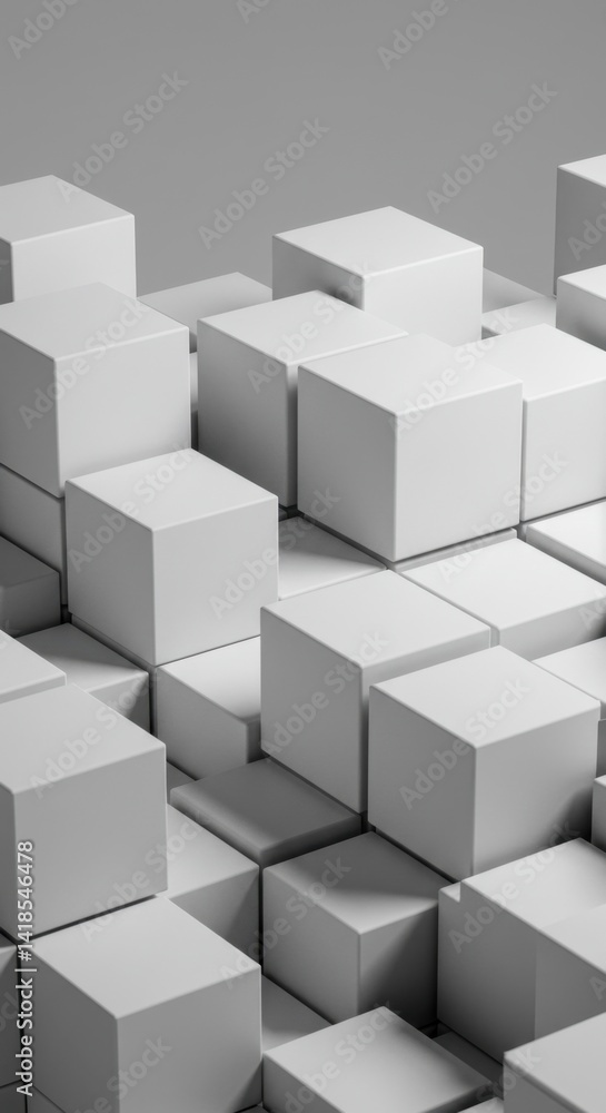 Abstract 3D Render of Interlocking White Cubes Minimalist Geometric Background Design Modern Architecture Abstract 3D Render of Interlocking White Cubes Minimalist Geometric Background Design Modern Architecture
