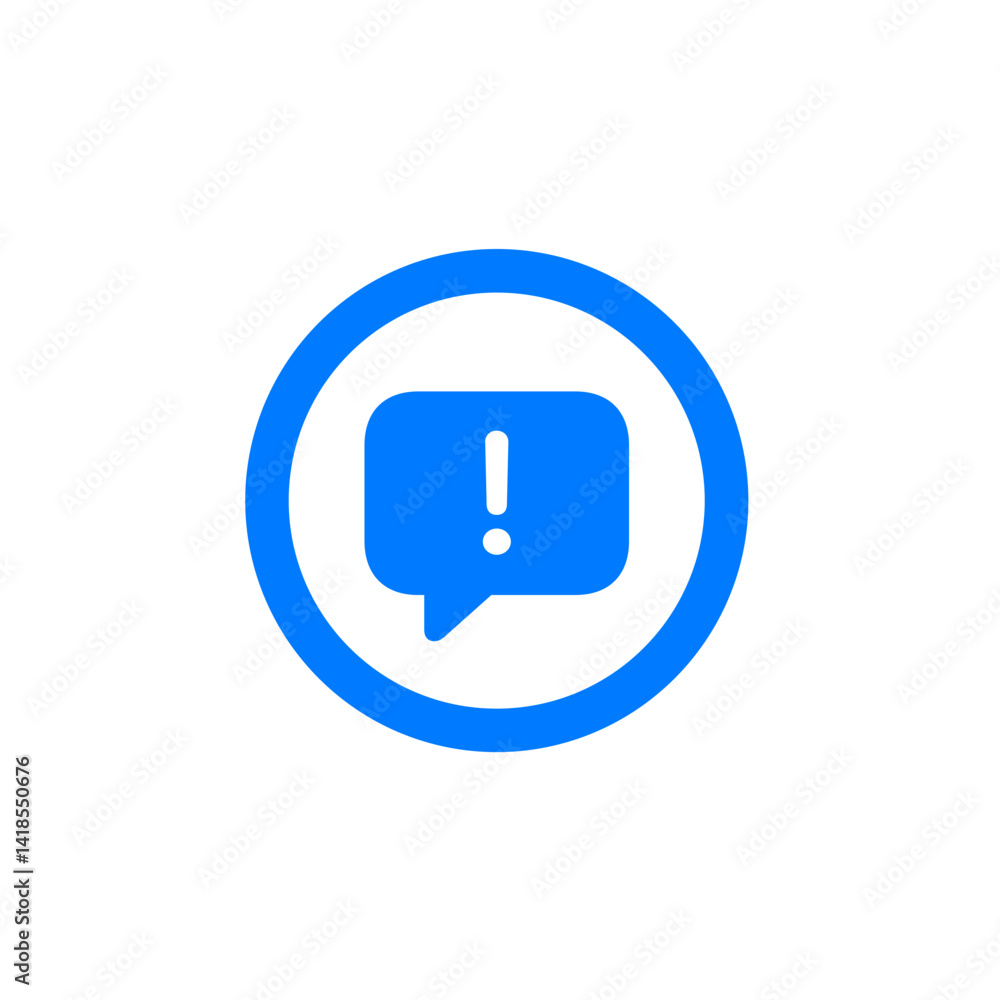 Outlined Circle Speech Bubble Warning Icon Outlined Circle Speech Bubble Warning Icon