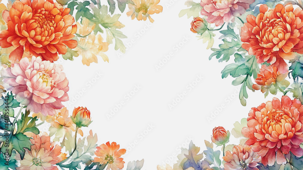 Elegant wedding invitation card background . Minimal hand painted watercolor Gerbera flowers texture template background. Design for wedding, vip cover, poster, rsvp moderncard.Valentine's Day Elegant wedding invitation card background . Minimal hand painted watercolor Gerbera flowers texture template background. Design for wedding, vip cover, poster, rsvp moderncard.Valentine's Day