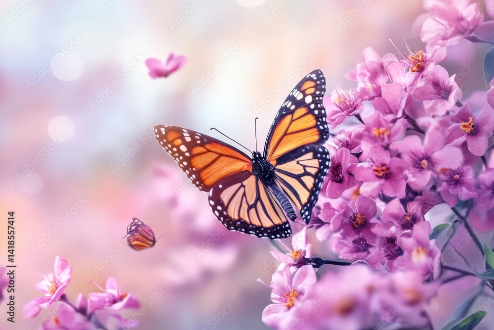 High-Quality Stock Photo of Monarch Butterfly on Pink Coneflower in Garden High-Quality Stock Photo of Monarch Butterfly on Pink Coneflower in Garden