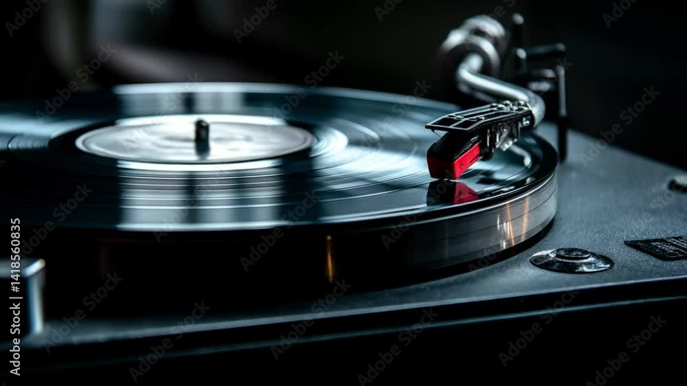 Melody's Echo: A vinyl record spins on a turntable, its grooves whispering stories of music, the needle tracing the paths of sound Melody's Echo: A vinyl record spins on a turntable, its grooves whispering stories of music, the needle tracing the paths of sound