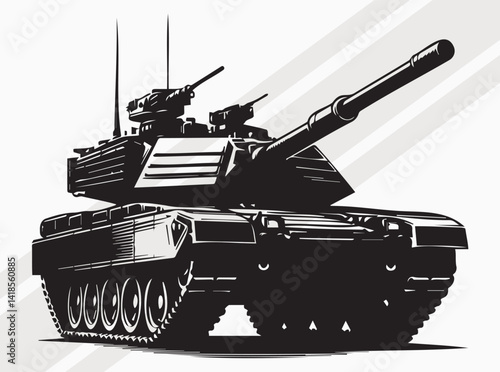 Military Tank Silhouette for War and Combat Themed Art and Creative Projects