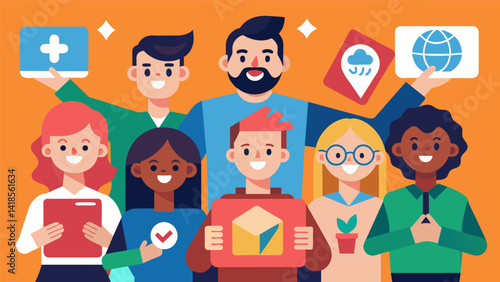 As the workshop comes to a close students proudly display their completed icons each one unique and imbued with personal interpretation and. Vector illustration