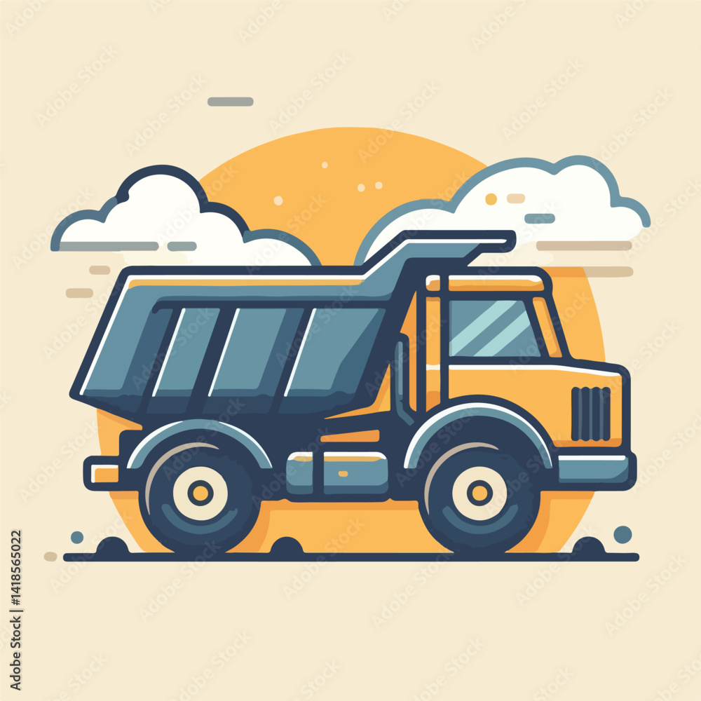 Fototapeta premium vector image of dump truck