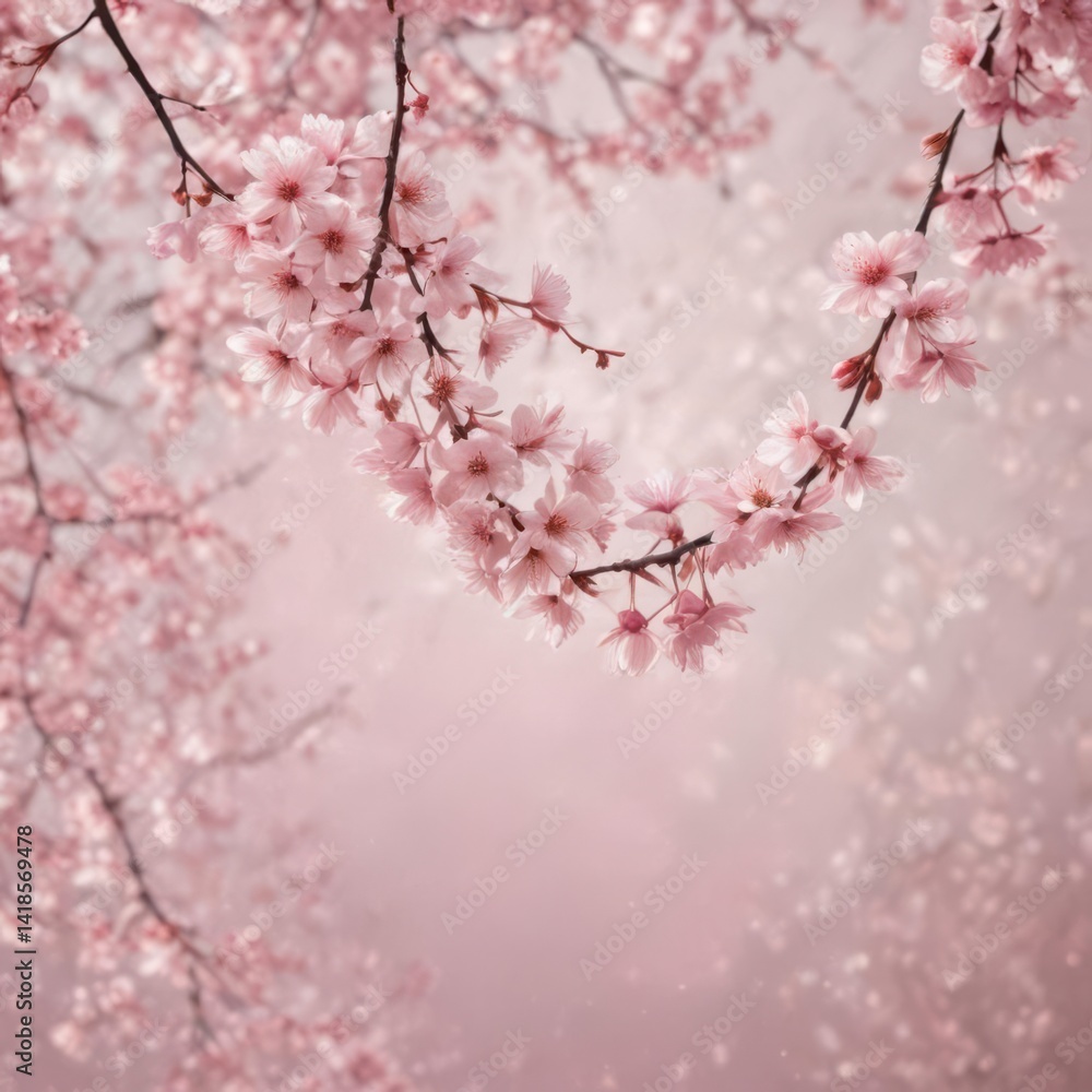 Fototapeta premium pink cherry blossom, cherry blossom sakura, pink cherry blossom in spring