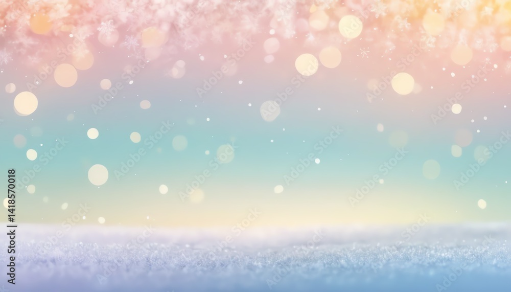 Pastel Winter Wonderland Background Soft Snow and Sparkling Lights Perfect for Holiday Cards or Festive Designs Pastel Winter Wonderland Background Soft Snow and Sparkling Lights Perfect for Holiday Cards or Festive Designs